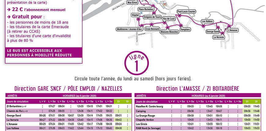 Nouveaux horaires du Bus à partir du 6 janvier 2020  Ville d'Amboise